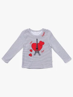 Luca & Lola Margherita Top, White/Black Stripes