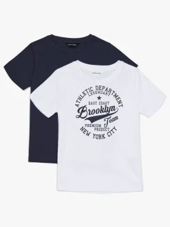 Luca & Lola Paulo T-Shirt 2-pak, White/Navy