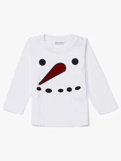Luca & Lola Top Baby Snowman, White