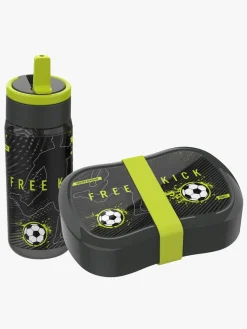 LunchBuddies Football Madkasse og Flaske, Black