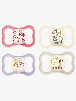 MAM Air Night Silikone Sutter 6-16m 4-pak, Pink/Neutral