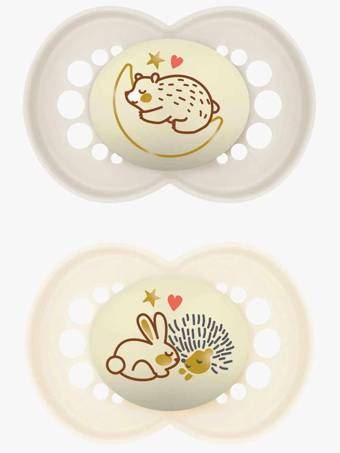 MAM Original Night Silikone Sutter 2-pak 6-16m, Neutral