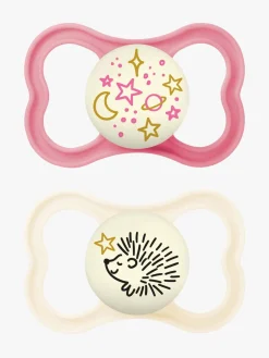 MAM Supreme Night Silikone Sutter 6-16m 2-pak, Pink/Neutral
