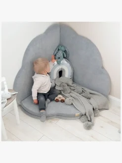 Meowbaby Foam Sammenklappelig Legetæppe Velour 160x160, Lysegrå