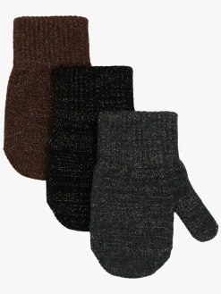 Mikk-Line Vanter Uldblanding 3-pak, French Roast-Black-Antrazite
