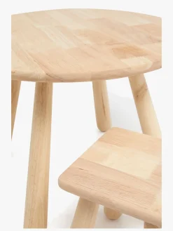 Minitude Nordic Rundt Bord & Firkantede Skamler, Natural