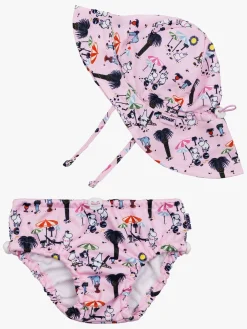 Mumitroldene UV-Sæt Badeble og Solhat, Pink