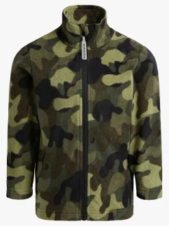 Nordbjørn Malö Fleecetrøje, Camo Splash Deep Lichen Green