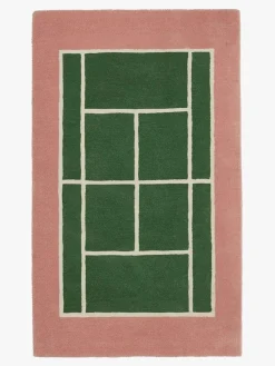 OYOY Tennis Gulvtæppe 88x150, Green/Rose