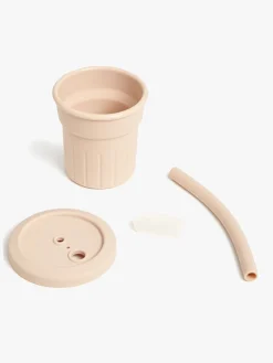 Petite Chérie Elio Silikonekop med Sugerør, Dusty Pink
