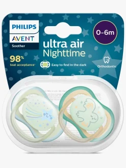 Philips Avent Ultra Air Night Sutter 2-Pak 0-6m, Grøn/Blå