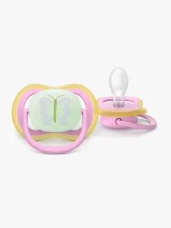 Philips Avent Ultra Air Sut Nat 6-18m 2-pak, Pink/lysegrøn