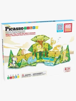 PicassoTiles Byggesæt Safari med 8 Dyr 46 Dele
