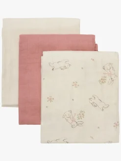 Pippi Tæpper/ Stofbleer i Musselin 3-Pak, Rose Tan