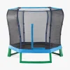 Plum Junior Jumper Trampolin inkl. Beskyttelsesnet 220 cm, Blå/Grøn