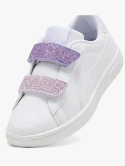 Puma Smash 3.0 Glitter Velcro V PS Sneakers, Hvid