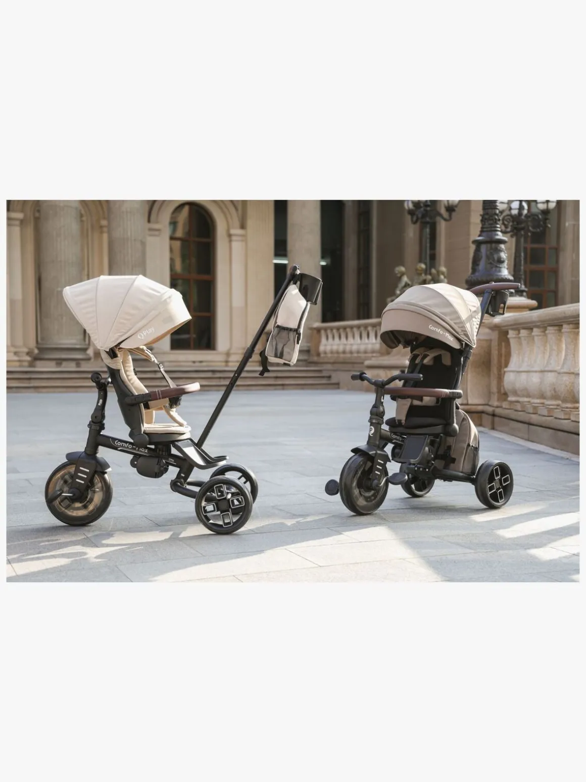 QPlay Comfo Max Sammenklappelig Trehjulet Cykel, Coffee