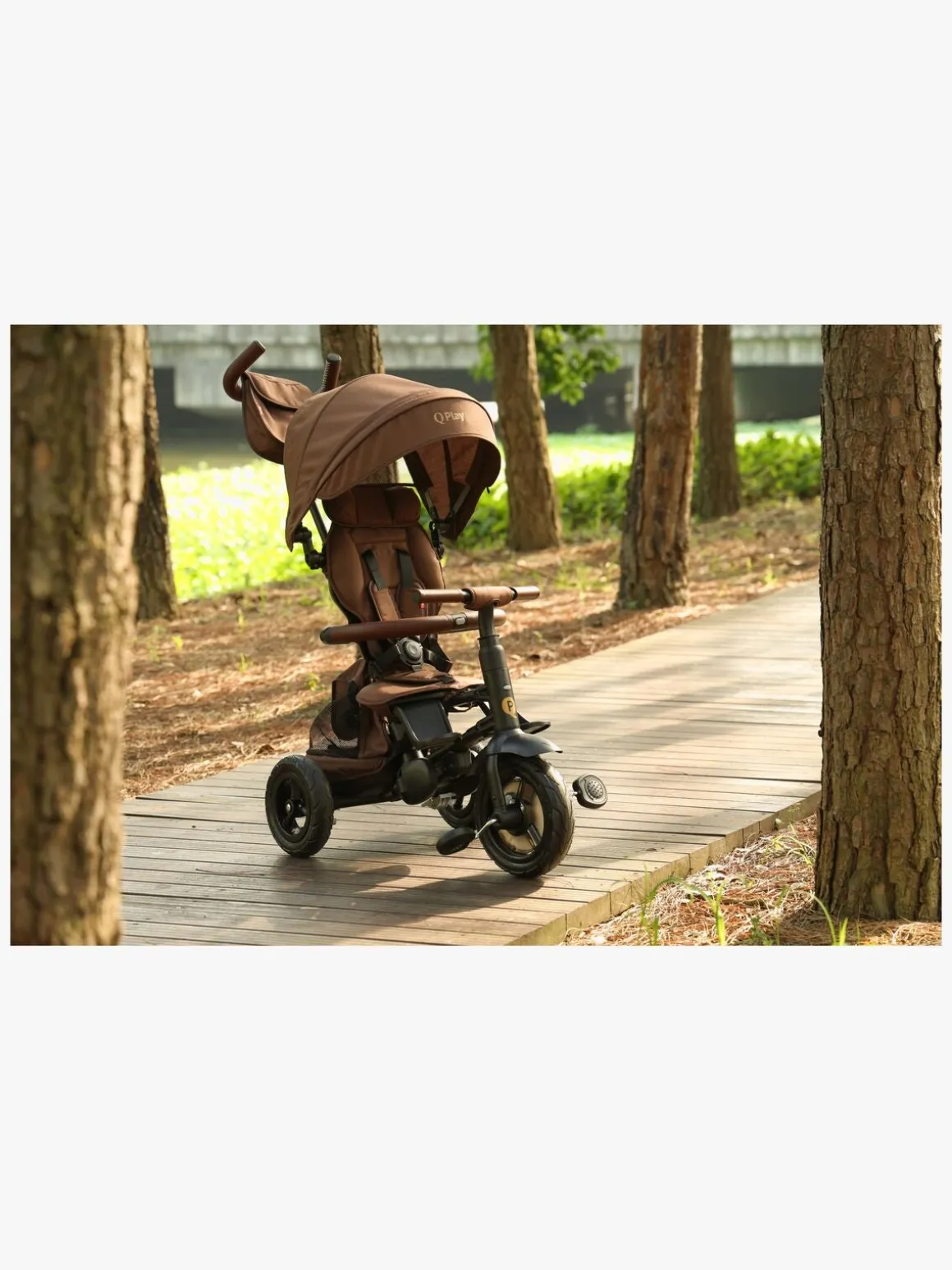 QPlay Rito Delux 6-i-1 Sammenklappelig Trehjulet Cykel, Brun