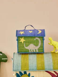 Rice Dinosaur Opbevaringstaske, Grøn/Blå