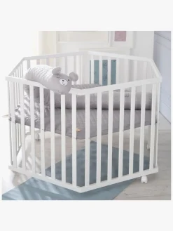 Roba Style Hexagon Kravlegård med Hjul, White & Grey