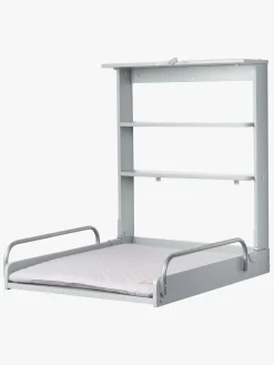 Roba Væghængt Puslebord & Puslepude, Taupe Lacquered/Silver Grey