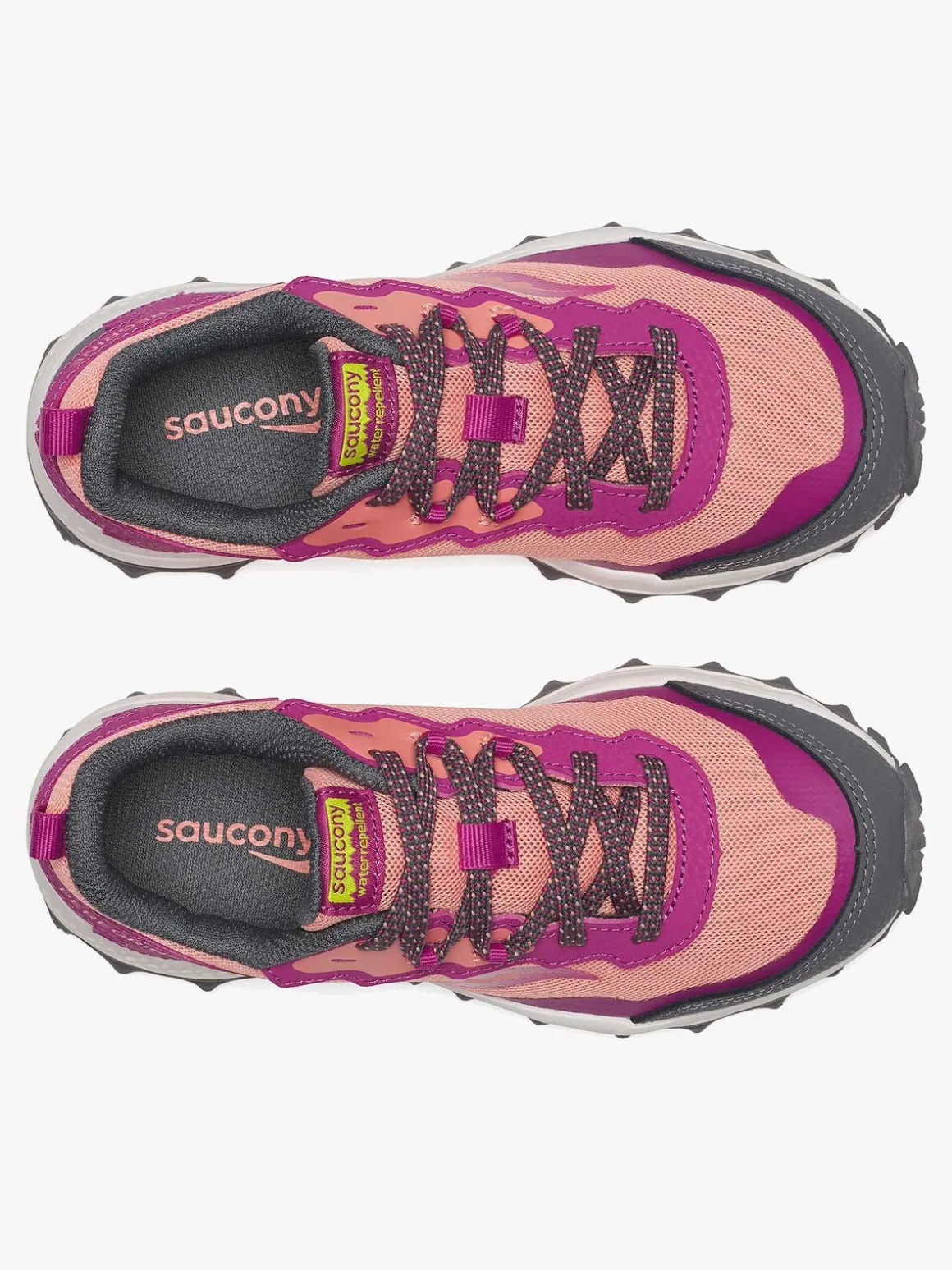Saucony Peregrine Kids Shield Træningssko, Berry/Coral