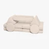 Shappy Play Bygbar Sofa 160x80 cm Kraftig Fløjl, Vanilla