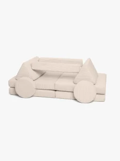 Shappy Play Bygbar Sofa 160x80 cm Kraftig Fløjl, Vanilla