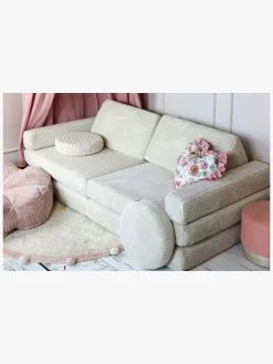 Shappy Play Bygbar Sofa 160x80 cm Kraftig Fløjl, Vanilla