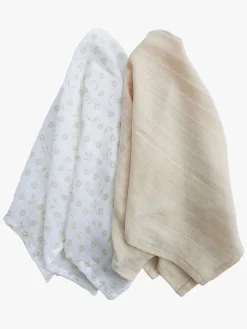 Summerville Organic Tæppe/ Stofble i Musselin 2-pak Øko, Petal/Sandshell