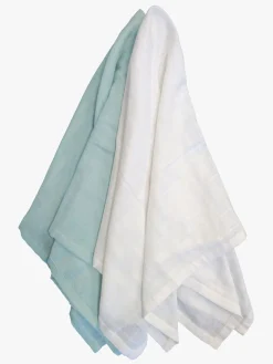 Summerville Organic Tæppe/ Stofble i Musselin 2-pak Øko, Ice Blue/White