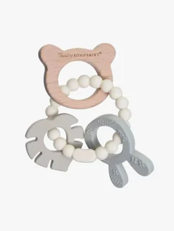 Teddykompaniet  Silikone & træ Bidering, Creme