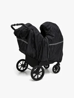 Tiny Travel Dobbelt Regnslag Søskendevogn, Sort