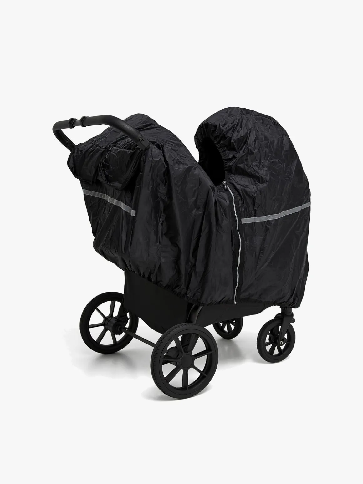 Tiny Travel Dobbelt Regnslag Søskendevogn, Sort