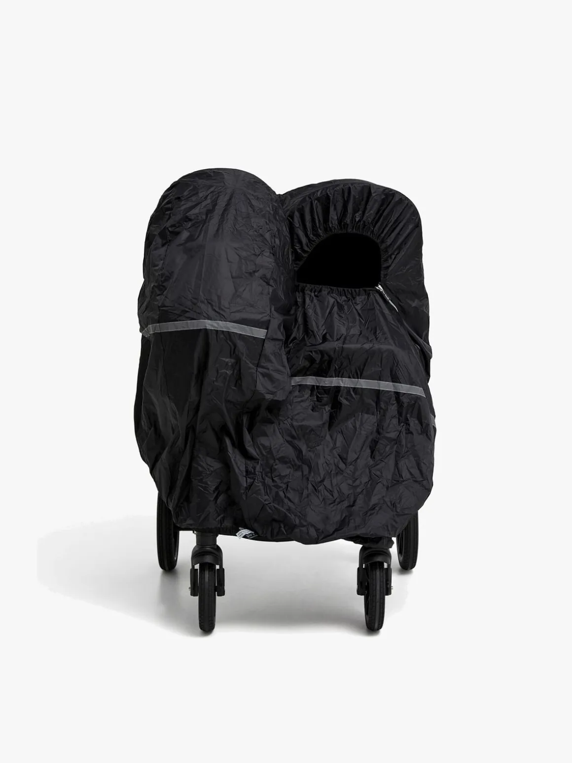 Tiny Travel Dobbelt Regnslag Søskendevogn, Sort