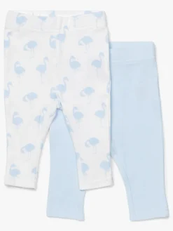 Tiny Treasure Lexi Leggings 2-pak, Blue/Flamingo