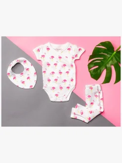 Tiny Treasure Lexi Leggings 2-pak, White/Flamingo
