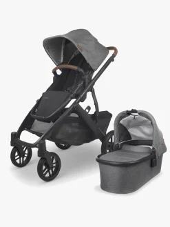 UPPAbaby VISTA V2 Duovogn inkl. Beemoo Route i-Size Autostol Baby & ISOFIX Base, Greyson Black/Mineral Grey