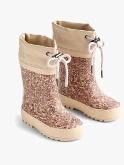 Wheat Forede Gummistøvler, Rose Dust Flowers