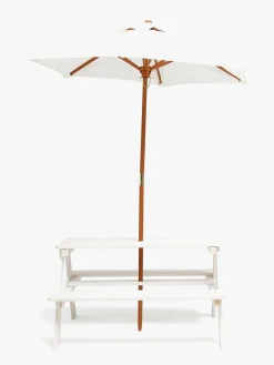 Woodlii Picnicbord m. Parasol, Hvid